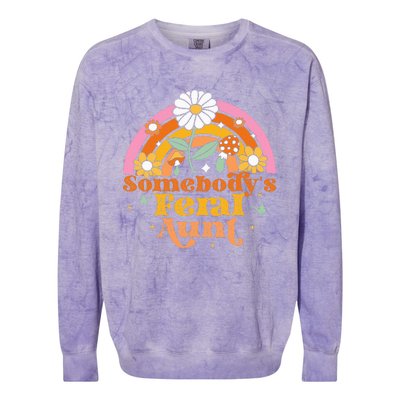 Somebody's Feral Aunt  Colorblast Crewneck Sweatshirt