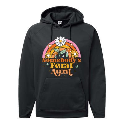 Somebody's Feral Aunt  Performance Fleece Hoodie