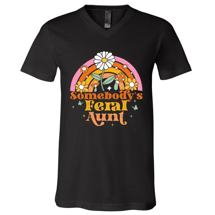 Somebody's Feral Aunt  V-Neck T-Shirt