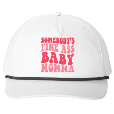 Somebodys Fine As Momma Funny Mom Mama Saying Retro Cute Gift Snapback Five-Panel Rope Hat