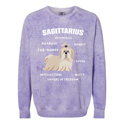 Sagittarius Facts Animal Shih Tzu Horoscope Zodiac Sign Gift Colorblast Crewneck Sweatshirt