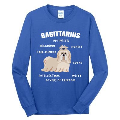 Sagittarius Facts Animal Shih Tzu Horoscope Zodiac Sign Gift Tall Long Sleeve T-Shirt