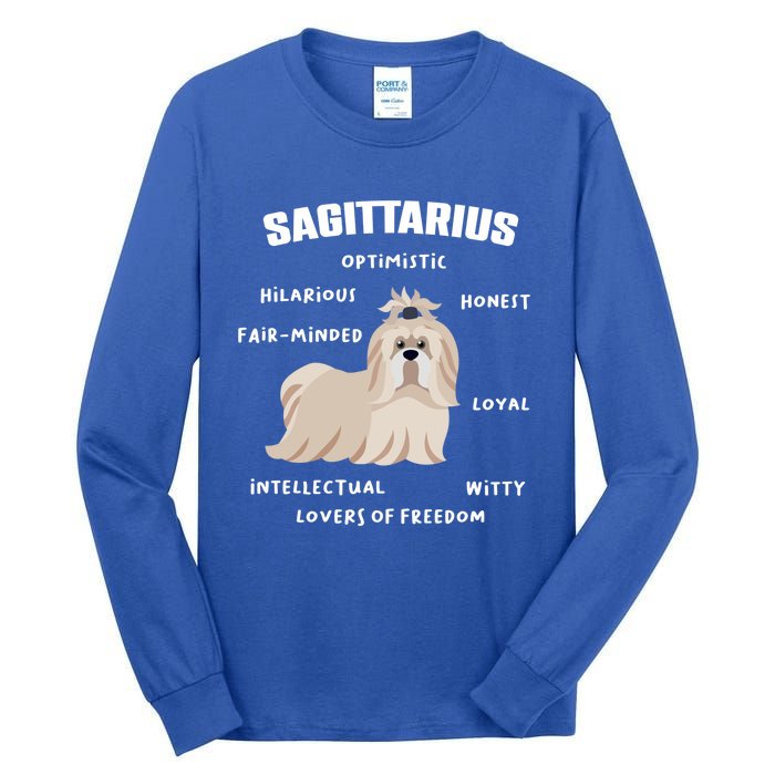 Sagittarius Facts Animal Shih Tzu Horoscope Zodiac Sign Gift Tall Long Sleeve T-Shirt