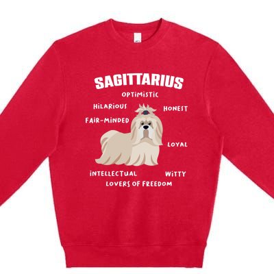 Sagittarius Facts Animal Shih Tzu Horoscope Zodiac Sign Gift Premium Crewneck Sweatshirt