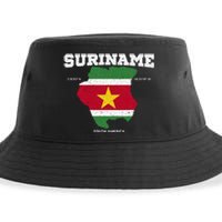 Suriname Flag And Map Suriname Coordinates Sustainable Bucket Hat