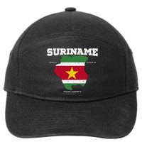 Suriname Flag And Map Suriname Coordinates 7-Panel Snapback Hat