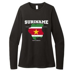 Suriname Flag And Map Suriname Coordinates Womens CVC Long Sleeve Shirt