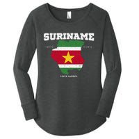 Suriname Flag And Map Suriname Coordinates Women's Perfect Tri Tunic Long Sleeve Shirt