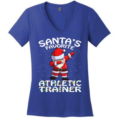 SantaS Favorite Athletic Trainer Christmas Gift Women's V-Neck T-Shirt