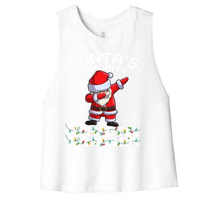 SantaS Favorite Athletic Trainer Christmas Gift Women's Racerback Cropped Tank