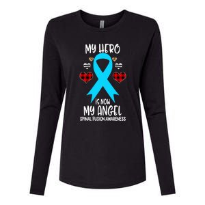 Spinal Fusion Awareness Remembrance Hero Is Now My Angel Gift Womens Cotton Relaxed Long Sleeve T-Shirt