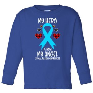 Spinal Fusion Awareness Remembrance Hero Is Now My Angel Gift Toddler Long Sleeve Shirt