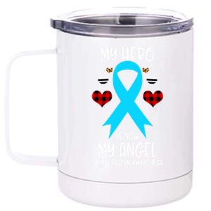 Spinal Fusion Awareness Remembrance Hero Is Now My Angel Gift 12 oz Stainless Steel Tumbler Cup