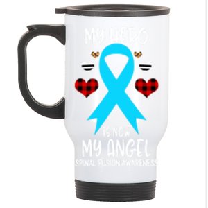 Spinal Fusion Awareness Remembrance Hero Is Now My Angel Gift Stainless Steel Travel Mug