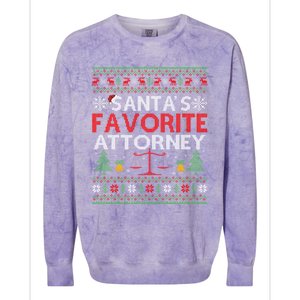 SantaS Favorite Attorney Xmas Gift Ugly Attorney Christmas Gift Colorblast Crewneck Sweatshirt