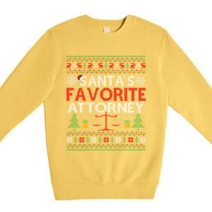 SantaS Favorite Attorney Xmas Gift Ugly Attorney Christmas Gift Premium Crewneck Sweatshirt