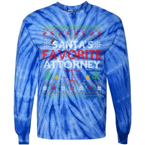 SantaS Favorite Attorney Xmas Gift Ugly Attorney Christmas Gift Tie-Dye Long Sleeve Shirt