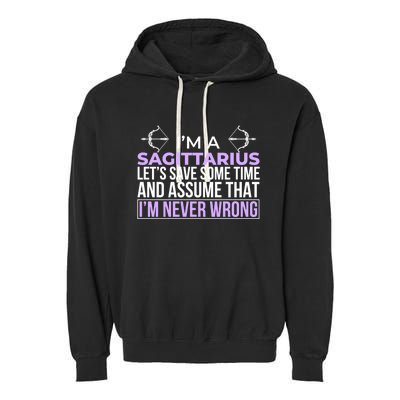 Sagittarius Facts Astrology Quote Horoscope Zodiac Sign Funny Gift Garment-Dyed Fleece Hoodie