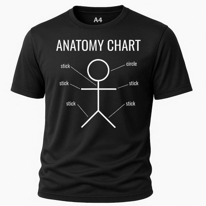 Stick Figure Anatomy Chart Cooling Performance Crew T-Shirt