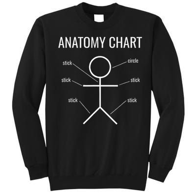 Stick Figure Anatomy Chart Tall Sweatshirt