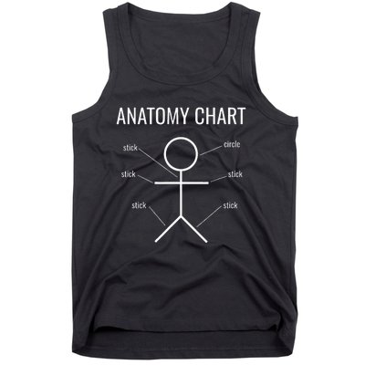 Stick Figure Anatomy Chart Tank Top