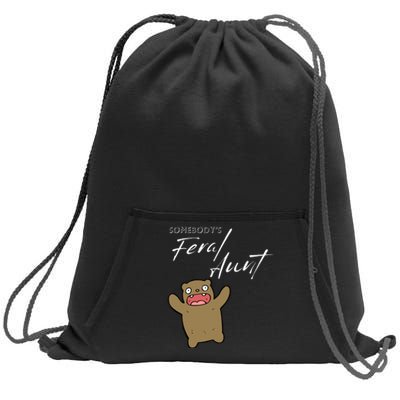 Somebody's Feral aunt Cute Funny Aunty Bear Birthday Sweatshirt Cinch Pack Bag