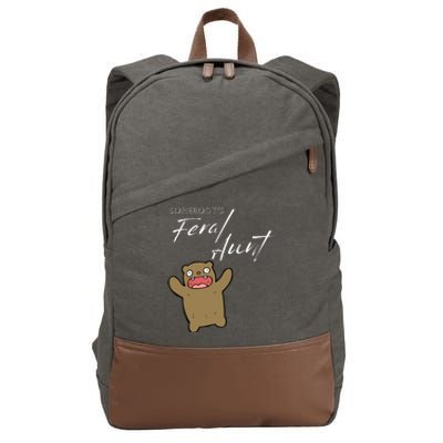 Somebody's Feral aunt Cute Funny Aunty Bear Birthday Cotton Canvas Backpack