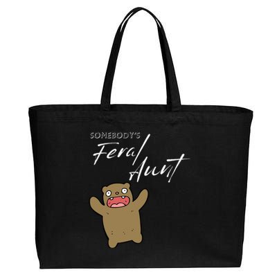 Somebody's Feral aunt Cute Funny Aunty Bear Birthday Cotton Canvas Jumbo Tote