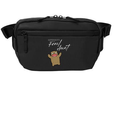 Somebody's Feral aunt Cute Funny Aunty Bear Birthday Crossbody Pack