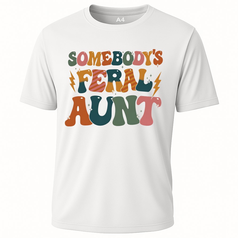 Somebodys Feral Aunt Auntie Family Cooling Performance Crew T-Shirt