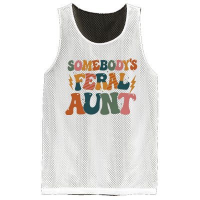 Somebodys Feral Aunt Auntie Family Mesh Reversible Basketball Jersey Tank