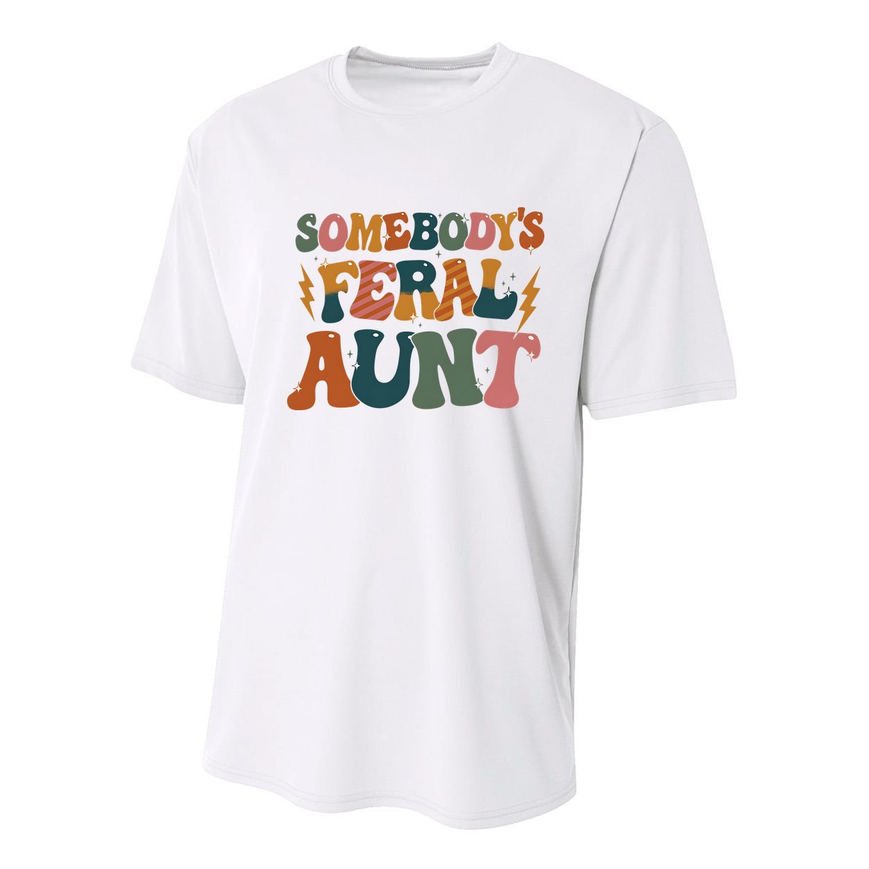 Somebodys Feral Aunt Auntie Family Youth Performance Sprint T-Shirt