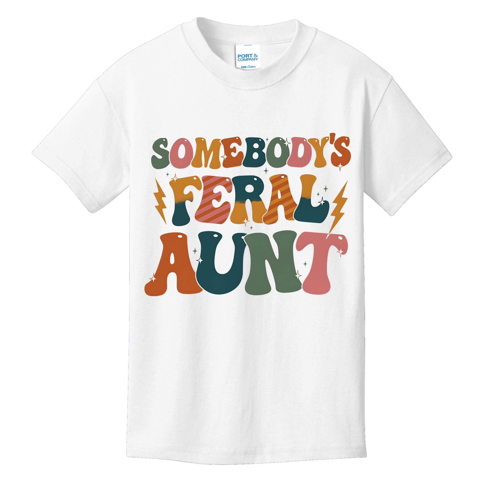 Somebodys Feral Aunt Auntie Family Kids T-Shirt