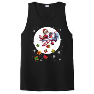 Santa Flying Airplane Christmas Moon Matching Pilot Lover Great Gift PosiCharge Competitor Tank