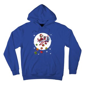 Santa Flying Airplane Christmas Moon Matching Pilot Lover Great Gift Hoodie