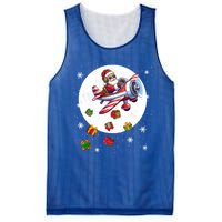 Santa Flying Airplane Christmas Moon Matching Pilot Lover Great Gift Mesh Reversible Basketball Jersey Tank