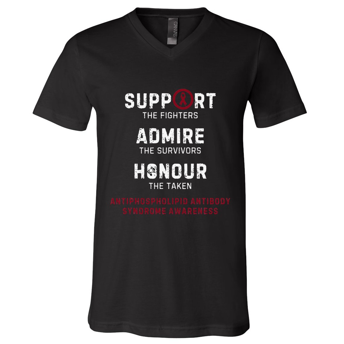 Support Fighters Antiphospholipid Antibody Syndrome V-Neck T-Shirt