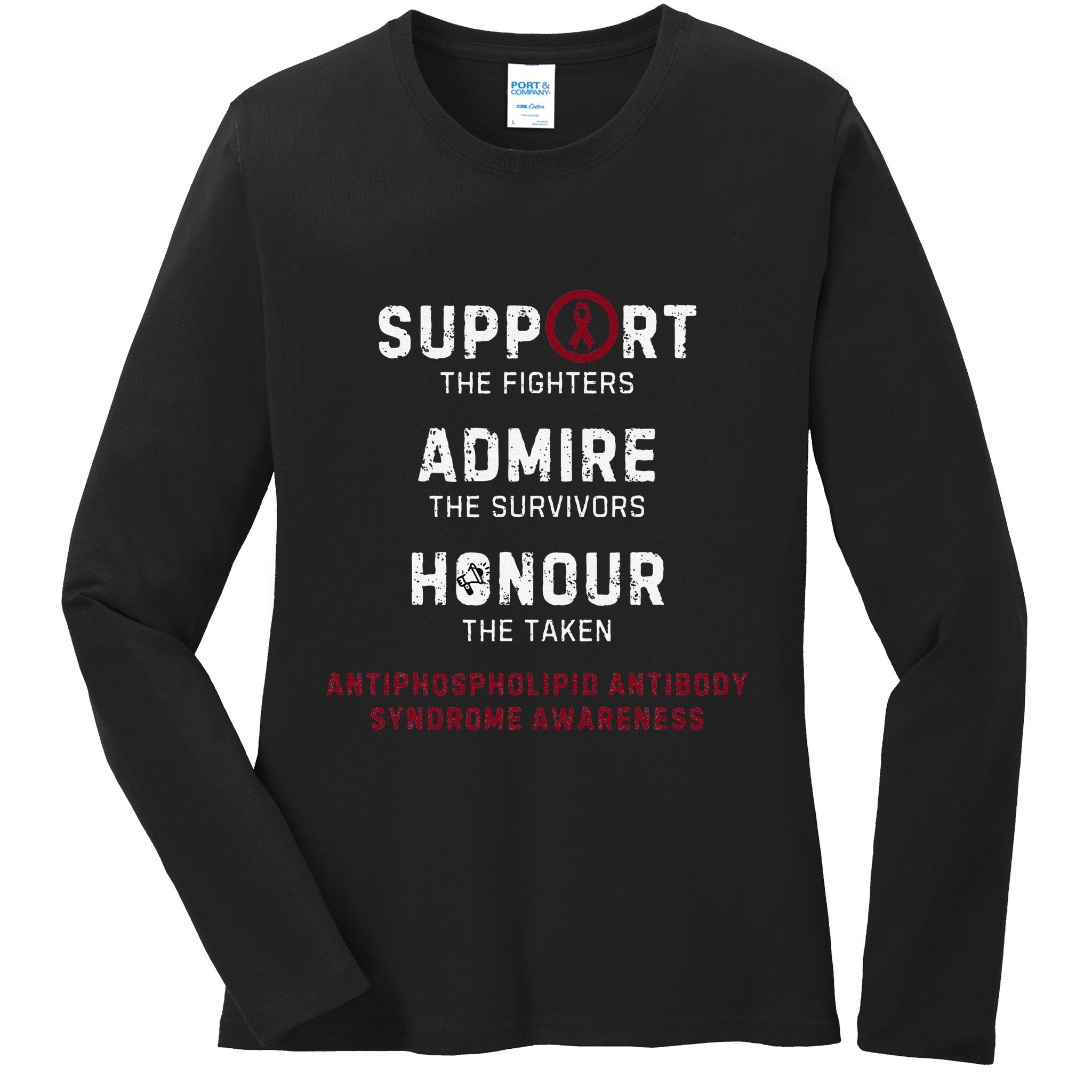 Support Fighters Antiphospholipid Antibody Syndrome Ladies Long Sleeve Shirt