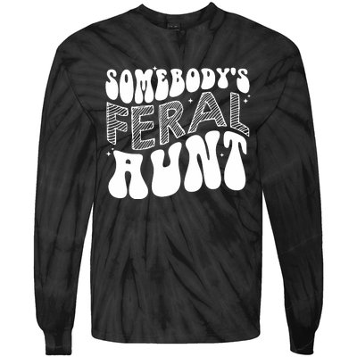 Somebodys Feral Aunt Cool Aunt Tie-Dye Long Sleeve Shirt