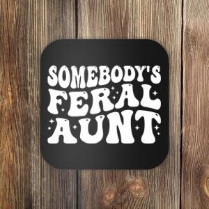 Somebody's Feral Aunt Groovy Mothers' Day Mom Aunt Coaster