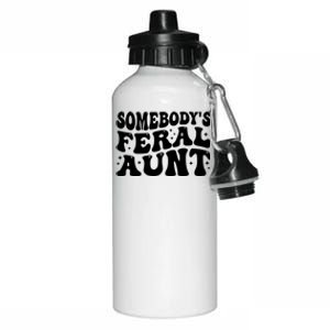 Somebody's Feral Aunt Groovy Mothers' Day Mom Aunt Aluminum Water Bottle