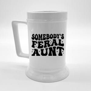 Somebody's Feral Aunt Groovy Mothers' Day Mom Aunt Beer Stein