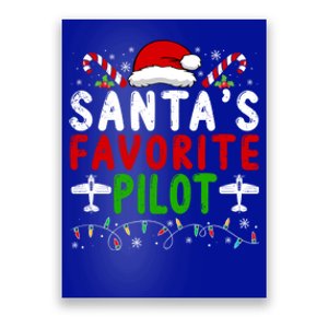 SantaS Favorite Airplane Pilot Family Matching Christmas Gift Poster