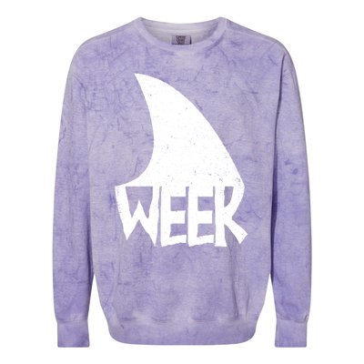 Shark Fin Art Simple Week 2024 Design For Ocean Sharks Lover Gift Colorblast Crewneck Sweatshirt