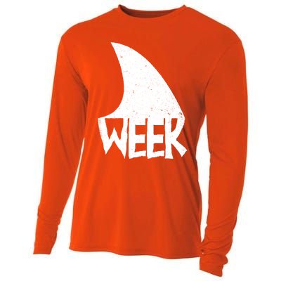 Shark Fin Art Simple Week 2024 Design For Ocean Sharks Lover Gift Cooling Performance Long Sleeve Crew