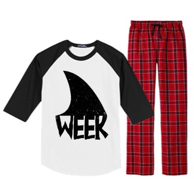 Shark Fin Art Simple Week 2024 Design For Ocean Sharks Lover Gift Raglan Sleeve Pajama Set