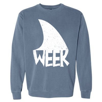 Shark Fin Art Simple Week 2024 Design For Ocean Sharks Lover Gift Garment-Dyed Sweatshirt