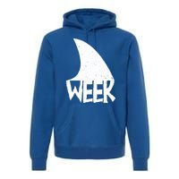 Shark Fin Art Simple Week 2024 Design For Ocean Sharks Lover Gift Premium Hoodie