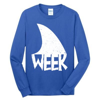 Shark Fin Art Simple Week 2024 Design For Ocean Sharks Lover Gift Tall Long Sleeve T-Shirt