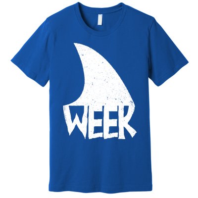 Shark Fin Art Simple Week 2024 Design For Ocean Sharks Lover Gift Premium T-Shirt